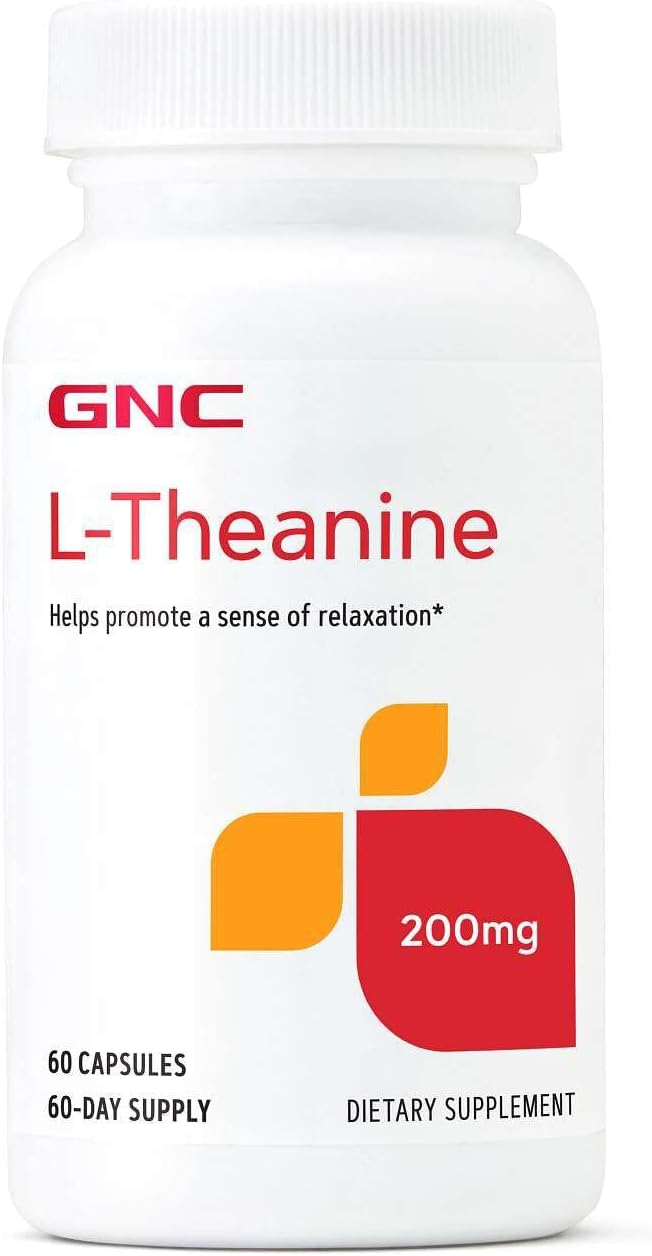 GNC L-Theanine 200 mg, Promueve la Relajación, 60 Cápsulas