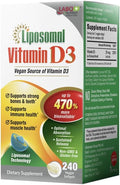 LABO Nutrition Liposomal Vitamin D3 - 1000 IU Vegano, 240 Cápsulas