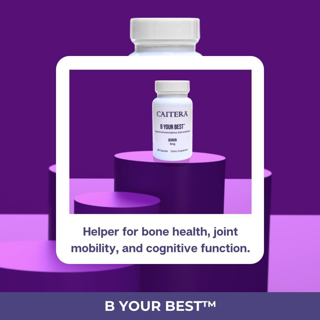 Caitera B Your Best Boron Glycinate - Suplemento de Boro Glicinato, 60 Cápsulas Veganas