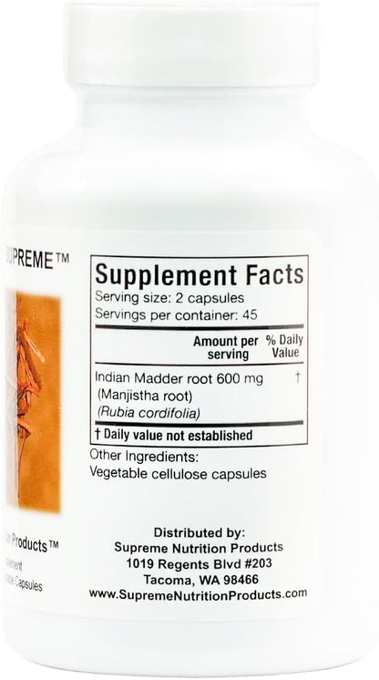 Supreme Nutrition Manjistha Supreme, 90 Pure – Estándares cGMP: La fabricación sigue las Buenas Prácticas de – Image 2