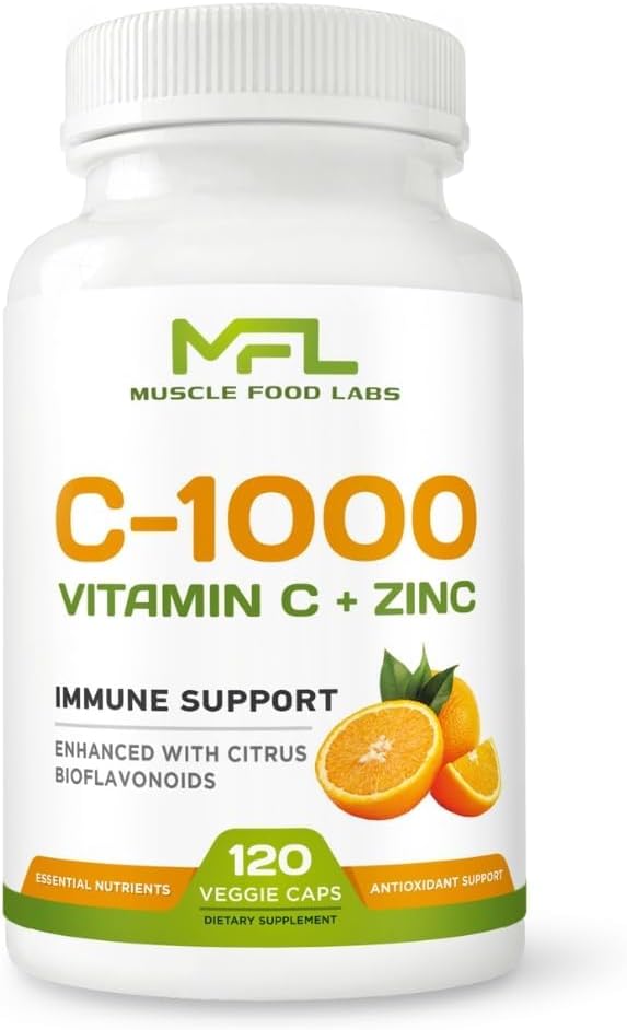 Vitamina C 1000 mg + Zinc 25 mg con Bioflavonoides Cítricos (120 Cápsulas)