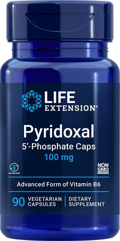 Life Extension Piridoxal 5'-Fosfato - Vitamina B6 Activa 100 mg - 60 Cápsulas Vegetarianas