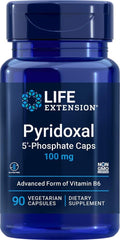 Life Extension Piridoxal 5-Fosfato 100 mg, 90 Cápsulas Vegetales - Suplemento de Vitamina B6 Activa
