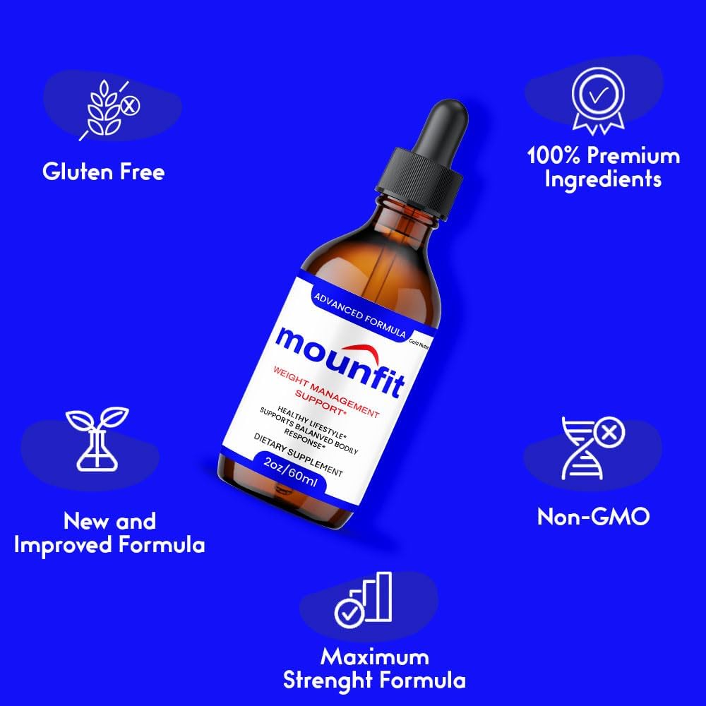 Mounfit Drops (Pack de 5) - Fórmula Natural - Suplemento Líquido para Hombres y Mujeres