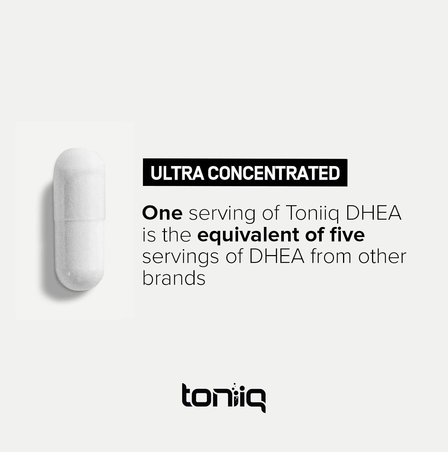 Toniiq DHEA 25mg - Suplemento de DHEA de Alta Pureza (99%+) - 180 Cápsulas