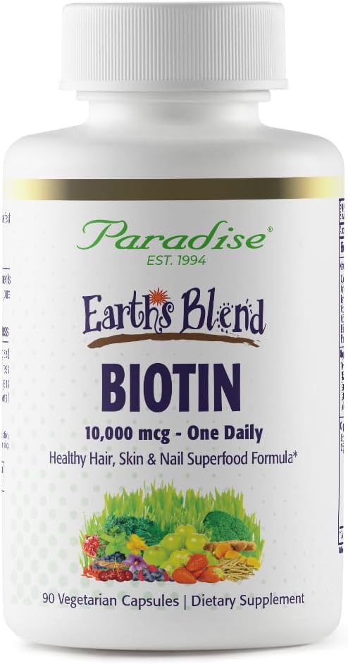Paradise Herbs Earth's Blend Biotina – Cabello, Piel y Uñas – 90 Cápsulas