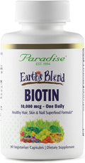Paradise Herbs Earth's Blend Biotina – Cabello, Piel y Uñas – 90 Cápsulas