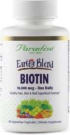 Paradise Herbs Earth's Blend Biotina – Cabello, Piel y Uñas – 90 Cápsulas