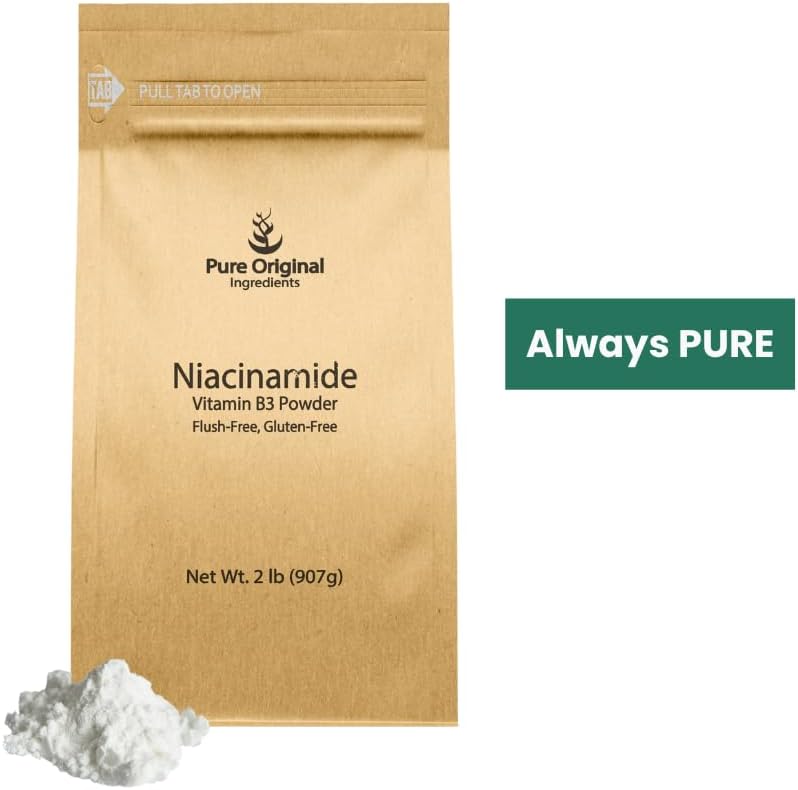Pure Original Ingredients Niacinamida en Polvo 2 lb - Vitamina B3 Sin Enrojecimiento