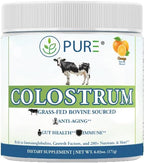 PURE® Grass-Fed Colostrum Powder - 90 Servicios - 1000mg de Colostro Bovino por Cazo