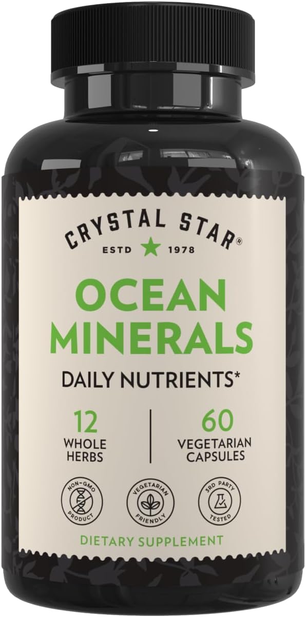 Crystal Star Ocean Minerals - Marine Mineral Supplement, 60 Capsules