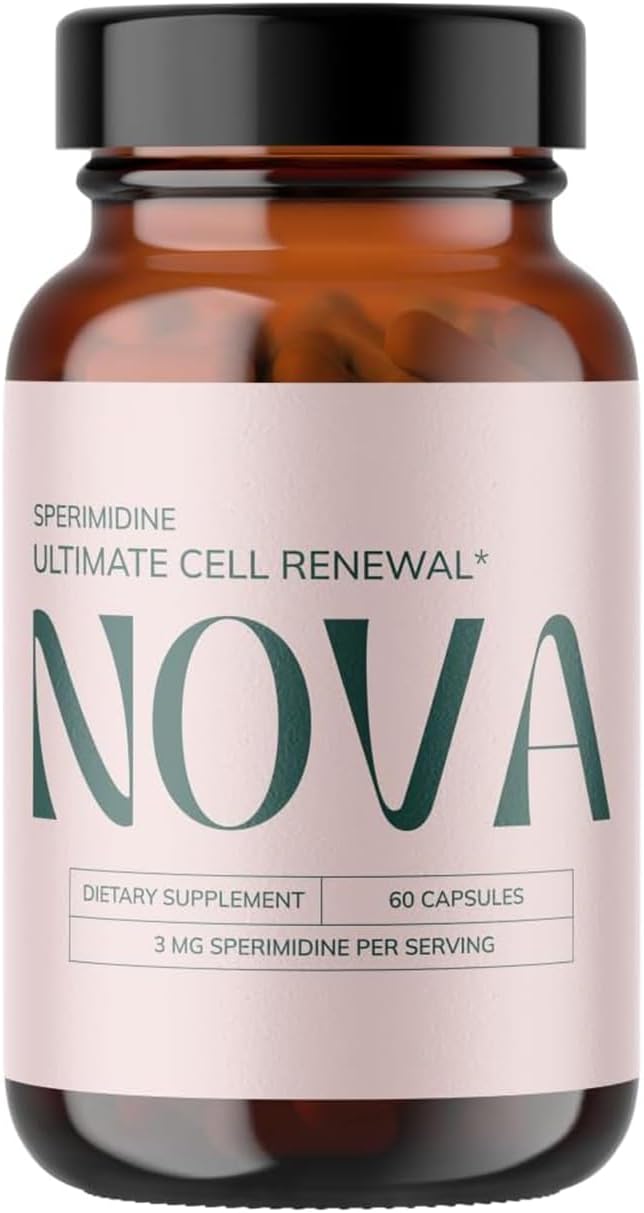 Nova Ultimate Cell Renewal - Suplemento de Espermidina con Germen de Trigo Orgánico, Zinc y Tiamina, 60 Cápsulas