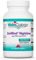Nutricology ZenMind Nighttime - 550 mg GABA & 200 mg L-Teanina - Fórmula Nocturna - 60 Cápsulas Vegetarianas
