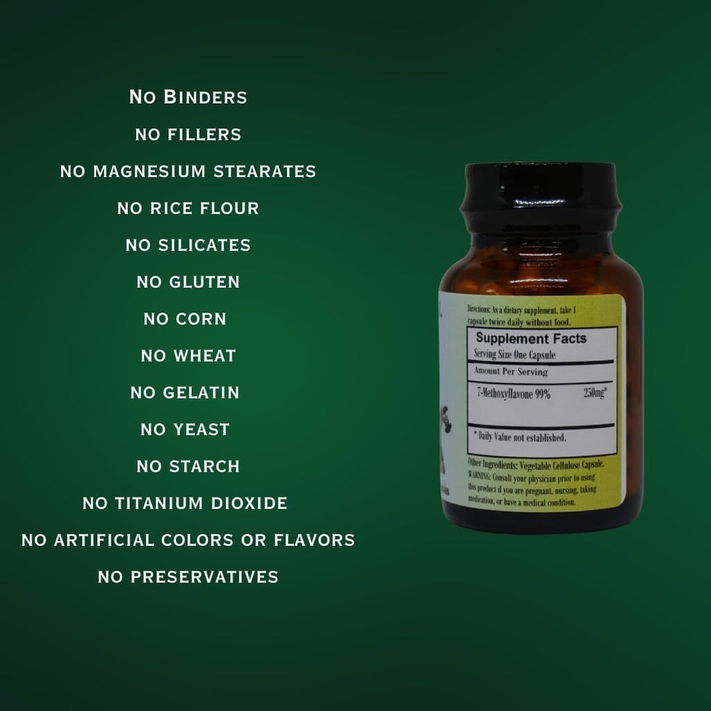 Barlowe's Herbal Elixirs Extracto de 7-Metoxiflavona 250mg | 60 Cápsulas Veganas