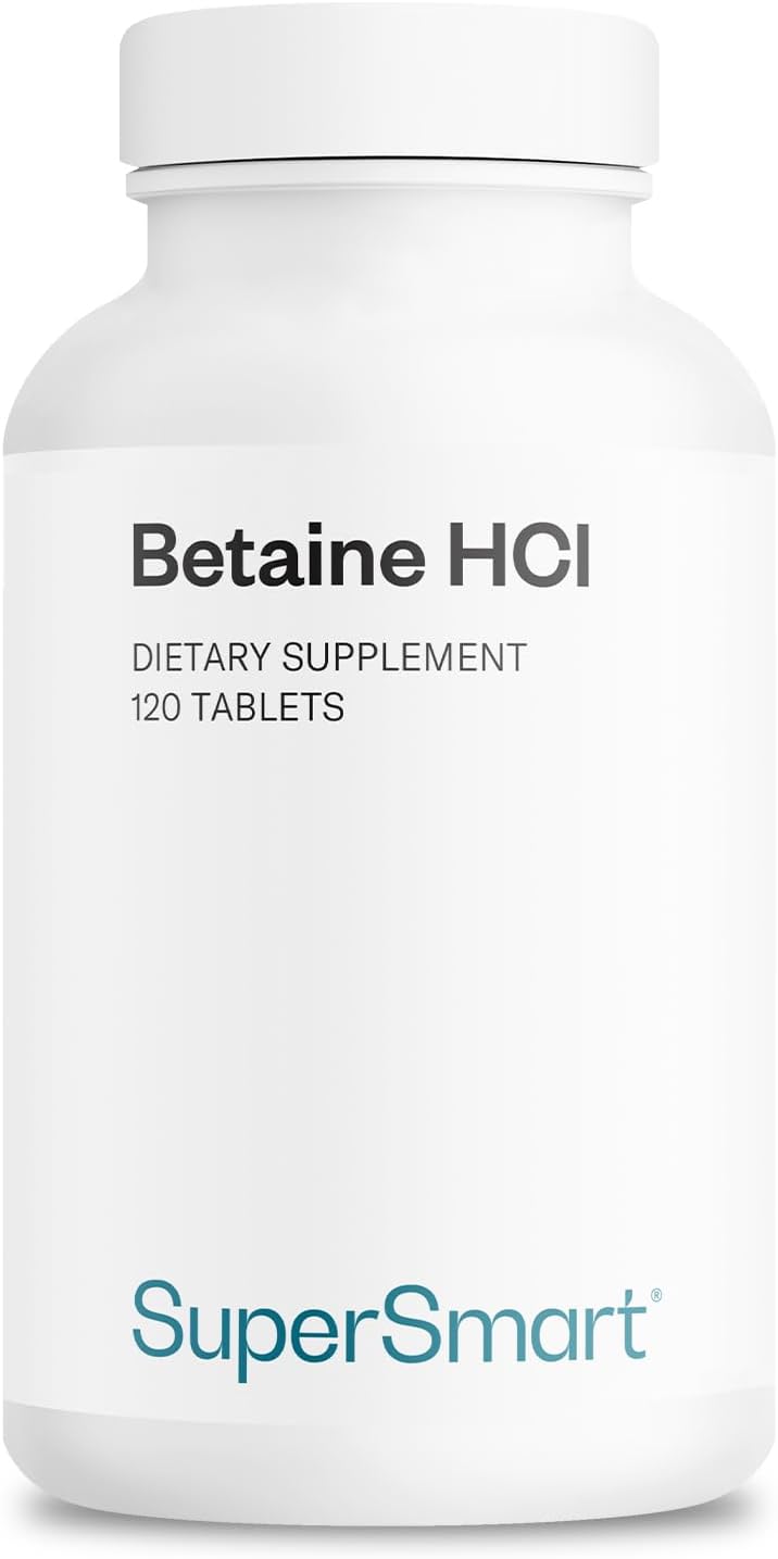 Supersmart - Betaina HCI 2600 mg - 120 Comprimidos - Fórmula de Ácido Clorhídrico para una Digestión Saludable
