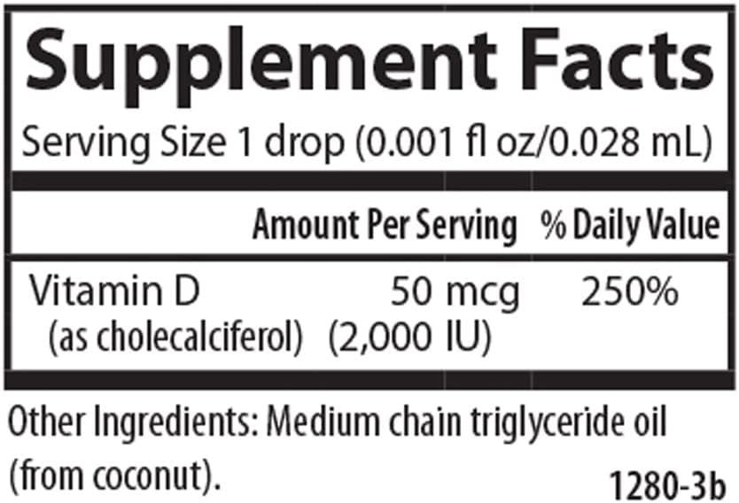 Carlson - Super Daily D3, Gotas de Vitamina D3, 2000 IU por Gota, 365 Gotas