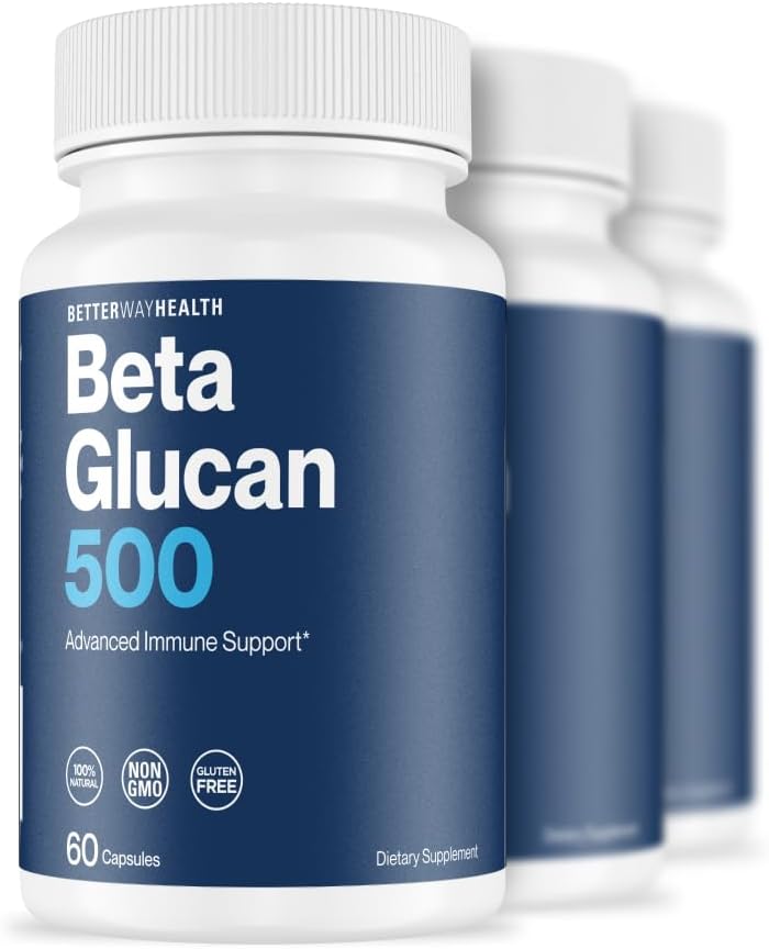 Better Way Health Beta Glucano 500 - 60 Cápsulas - Alta Pureza 1,3/1,6