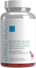 Consult Health BIOTIN GAIN Gummies con ANAGAIN - 10.000 mcg de Biotina - 60 Gominolas
