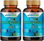 Células Madres - Cápsulas de Alga Azul-Verde Orgánica, 2 Paquetes, 1000 mg, 240 Cápsulas