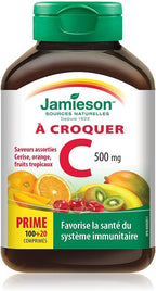 Jamieson Vitamina C 500 mg - 120 Comprimidos Sabor Frutas Mixtas