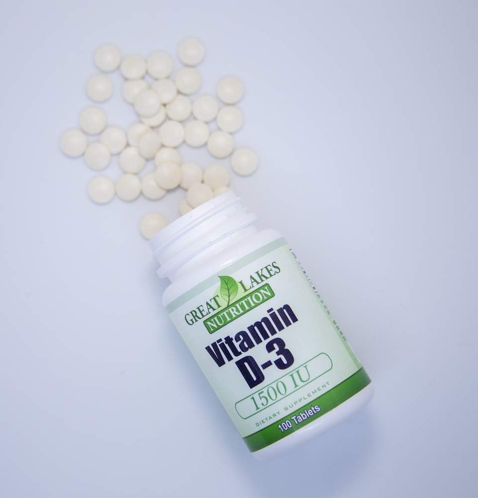 Great Lakes Nutrition Vegan Vitamin D3, 1500 IU, 100 Capsules