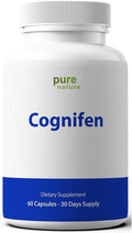PureNature Cognifen - Nootrópico para la Memoria con Bacopa, Fosfatidilserina, Huperzina A, DHA, Colina y Más - No GMO, Sin Gluten, 60 Cápsulas