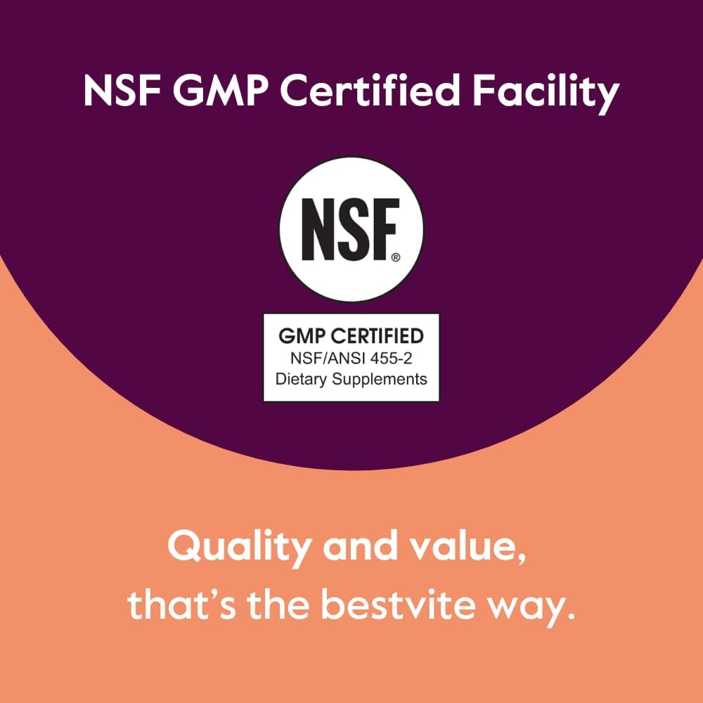 BESTVITE L-Carnosina 500 mg por cápsula (120 cápsulas) Sin rellenos - Sin estearatos - No transgénico - Sin gluten