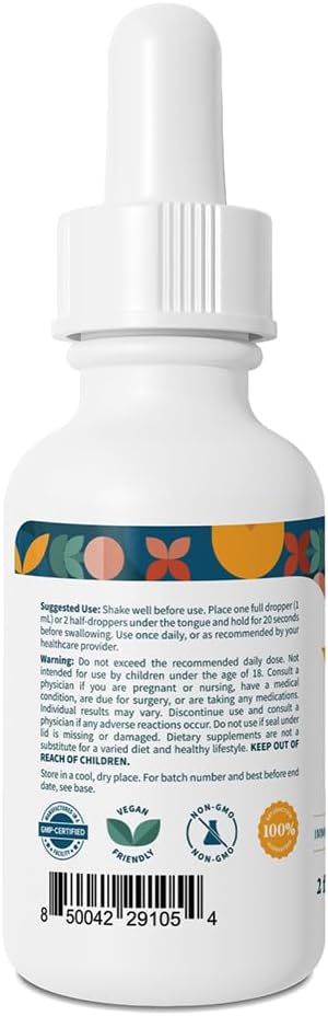 Pattern Wellness Vitamina B12 5000 mcg Gotas Sublinguales - Metilcobalamina, Energía y Sistema Inmunitario - Sabor Cítrico Vegano - 60 mL