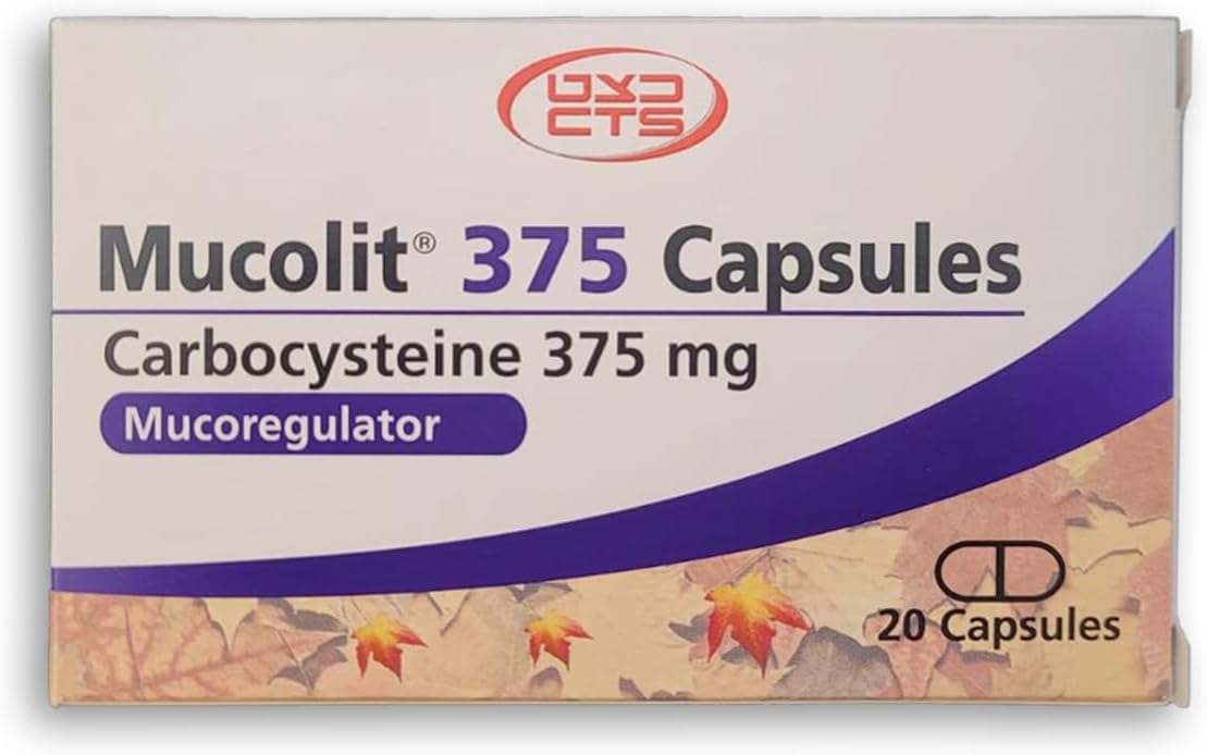 Mucolit 375 mg – 20 Cápsulas de Carbocisteína