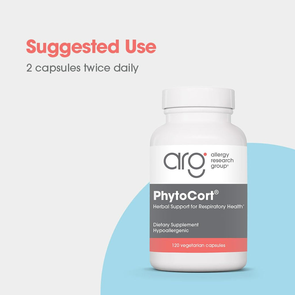 Allergy Research Group ARG PhytoCort - 120 Cápsulas - Apoyo Respiratorio Herbal