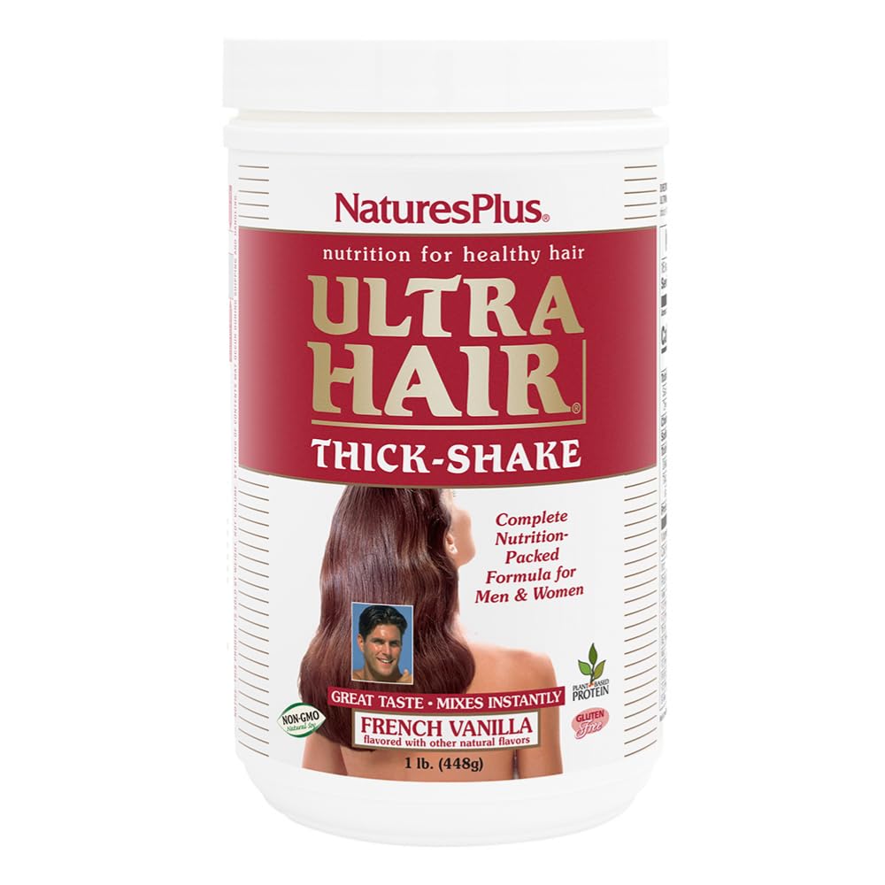 NaturesPlus Ultra Hair Thick Shake - Batido de Proteínas para el Cabello - Sabor Vainilla Francesa - 454 g