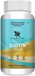 Biotina 30mcg, Suplemento para el Cabello, Piel y Uñas | 90 Comprimidos