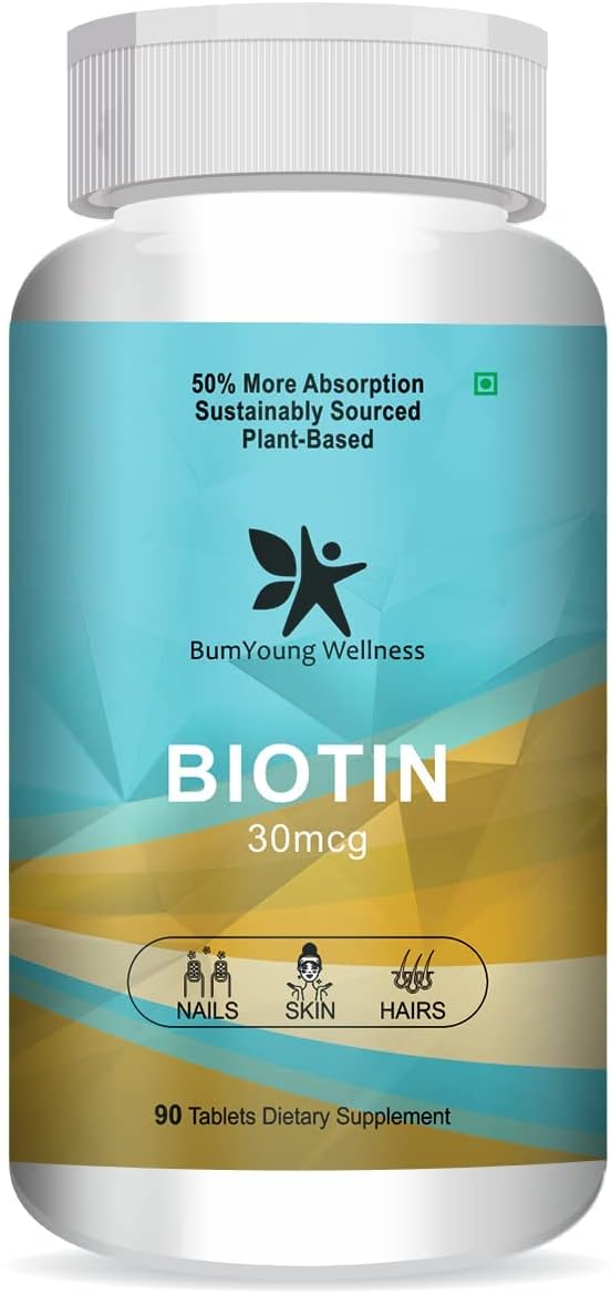 Biotina 30mcg, Suplemento para el Cabello, Piel y Uñas | 90 Comprimidos