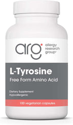 Allergy Research Group ARG L-Tirosina 500 mg - Suplemento de Aminoácido - Hipoalergénico y Vegetariano - 100 Cápsulas