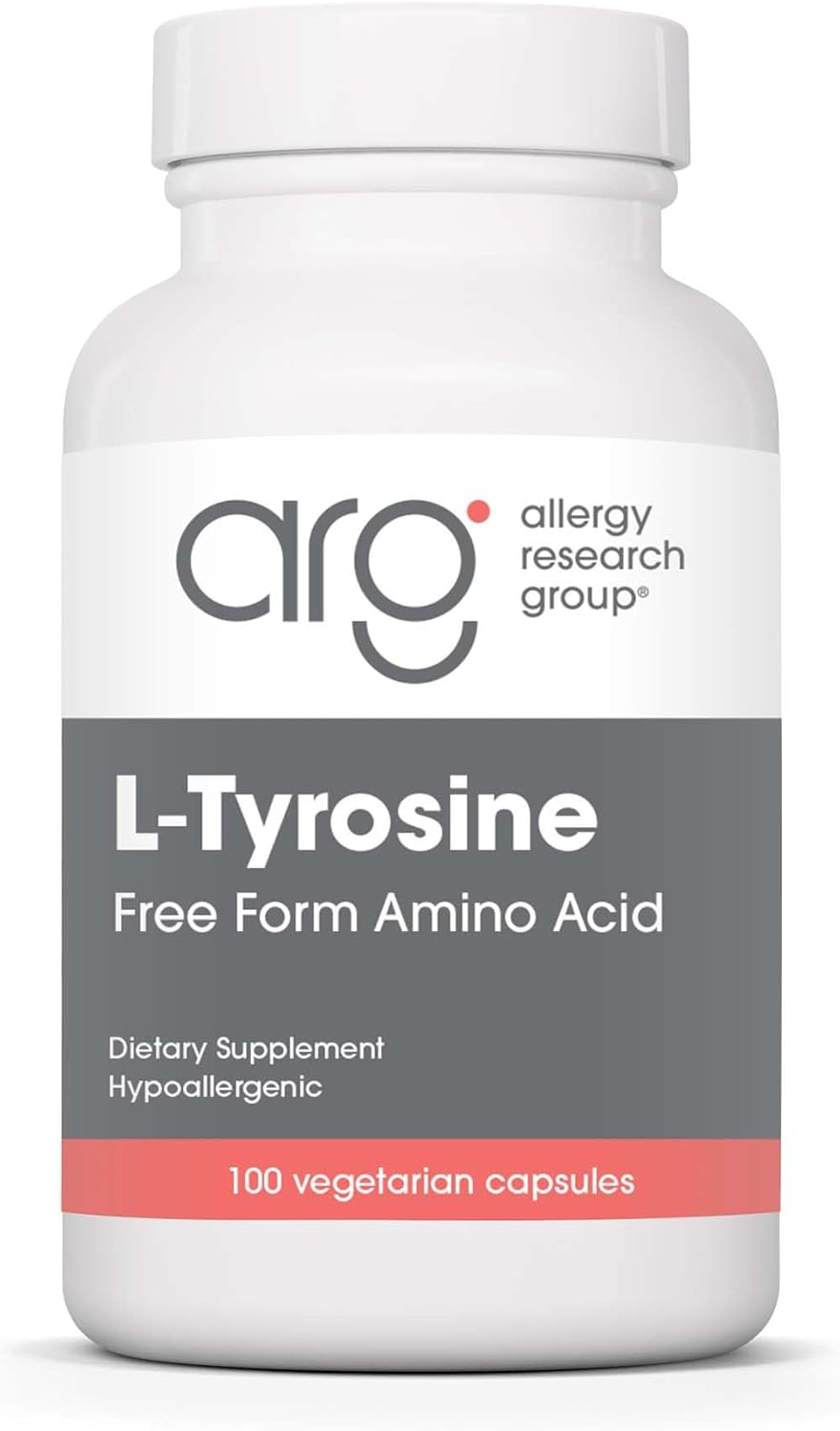 Allergy Research Group ARG L-Tirosina 500 mg - Suplemento de Aminoácido - Hipoalergénico y Vegetariano - 100 Cápsulas