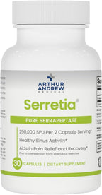 Arthur Andrew Medical Serretia - Serrapeptase for Muscle and Sinus Support, 180 Capsules