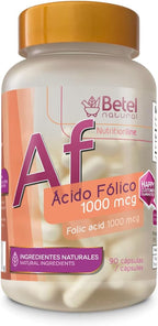 Betel Natural Premium Ácido Fólico 1000 mcg - 90 Cápsulas