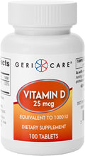 GeriCare Vitamina D 25 mcg (1000 UI) - 100 Comprimidos para Huesos e Inmunidad