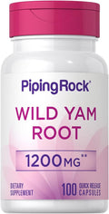 Piping Rock Wild Yam Root Capsules | 100 Capsules | Non-GMO & Gluten-Free Extract