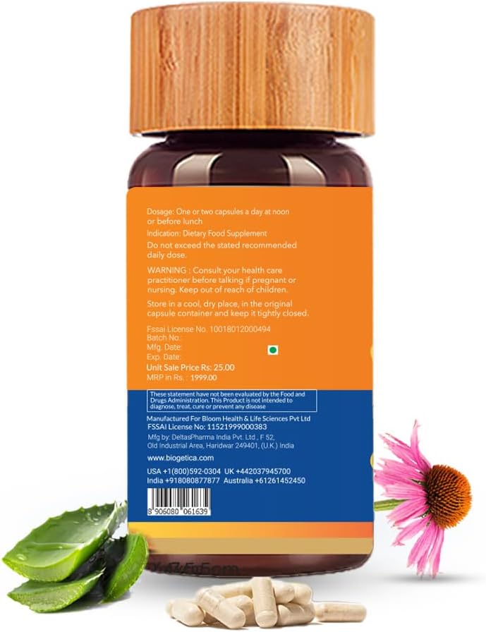 Biogetica Reginmune - Complemento alimenticio con Zinc, Magnesio, Equinácea y Aloe Vera - 240 cápsulas (3x80)