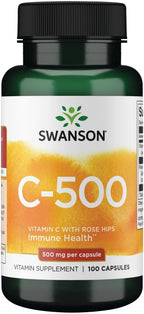 Swanson Vitamina C con Escaramujo 500 mg, 500 Comprimidos