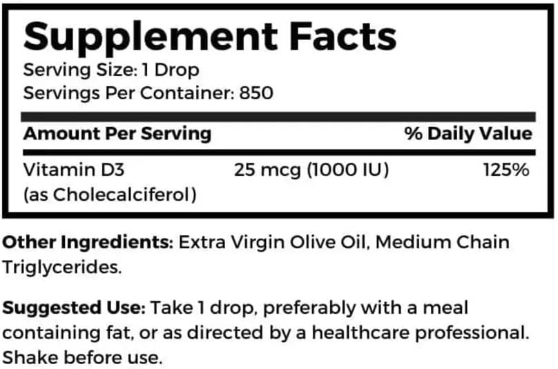 Dr. Clark Liquid Vitamin D 1000 IU 30 ml - Bone and Immune Health