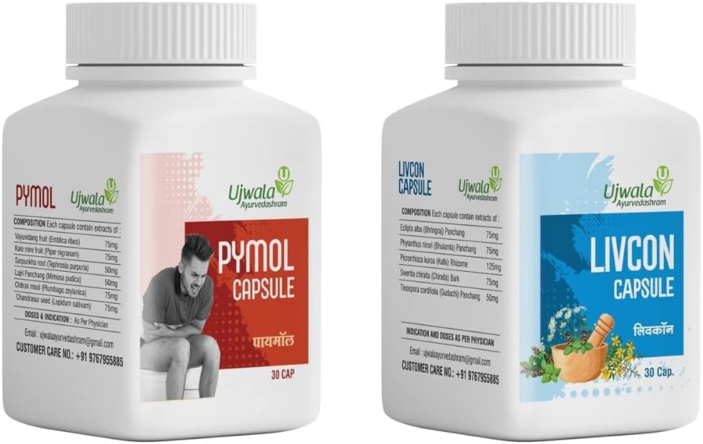 Pymol+Livcon Cápsulas (30 uds) - Alivio para Hemorroides, Fisura Anal, Fístula e Inflamación