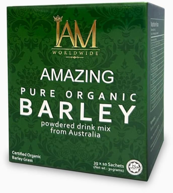 IAM Amazing Cebada Verde Orgánica en Polvo - Mezcla Natural (10 sobres)