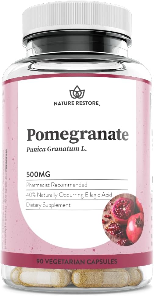 Nature Restore Granada Extract, Standardized to 40% Ellagic Acid, 500mg, 90 Capsules