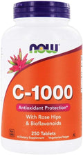 Now Foods Vitamina C-1000 con Escaramujo y Bioflavonoides, 250 Tabletas