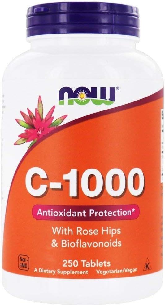 Now Foods Vitamina C-1000 con Escaramujo y Bioflavonoides, 250 Tabletas