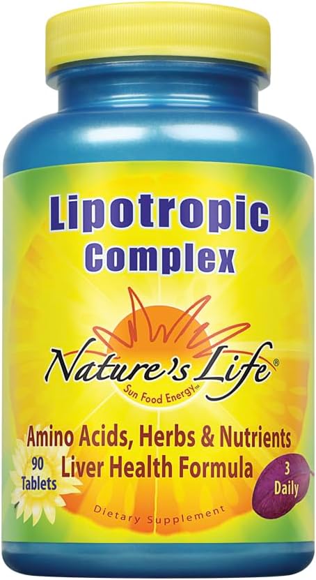 Nature's Life Complejo Lipotrópico – Apoyo Hepático Completo con Colina e Inositol – No GMO – 90 Comprimidos Vegetarianos