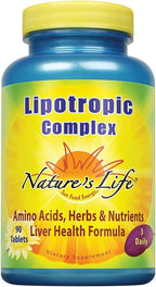 Nature's Life Complejo Lipotrópico – Apoyo Hepático Completo con Colina e Inositol – No GMO – 90 Comprimidos Vegetarianos