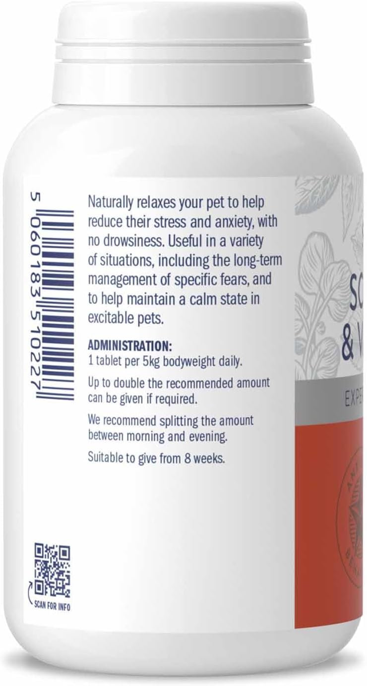 Dorwest Herbs Tabletas de Escutelaria y Valeriana para Perros y Gatos (500 tabletas)